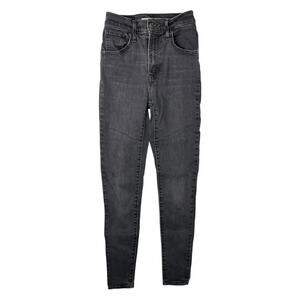 Levi’s Mile High Super Skinny Jeans Black Stretch Denim 25